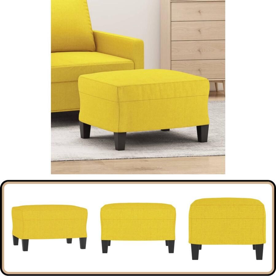 VidaXL Voetenbank 60x50x41 cm Geel Stof Voetenbank Stoffen Voetenbank Moderne Voetenbank Gele Voetenbank Kleine Voetenbank