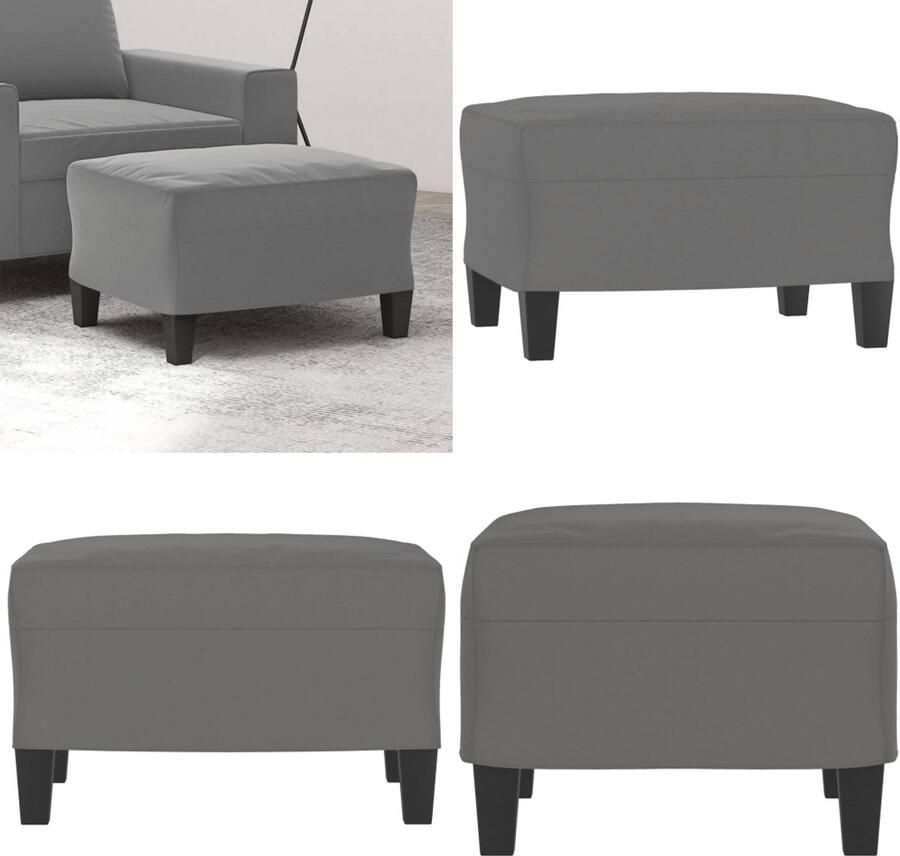 VidaXL Voetenbank 60x50x41 cm microvezelstof donkergrijs Voetenbank Voetenbanken Voetenbankje Voetensteun