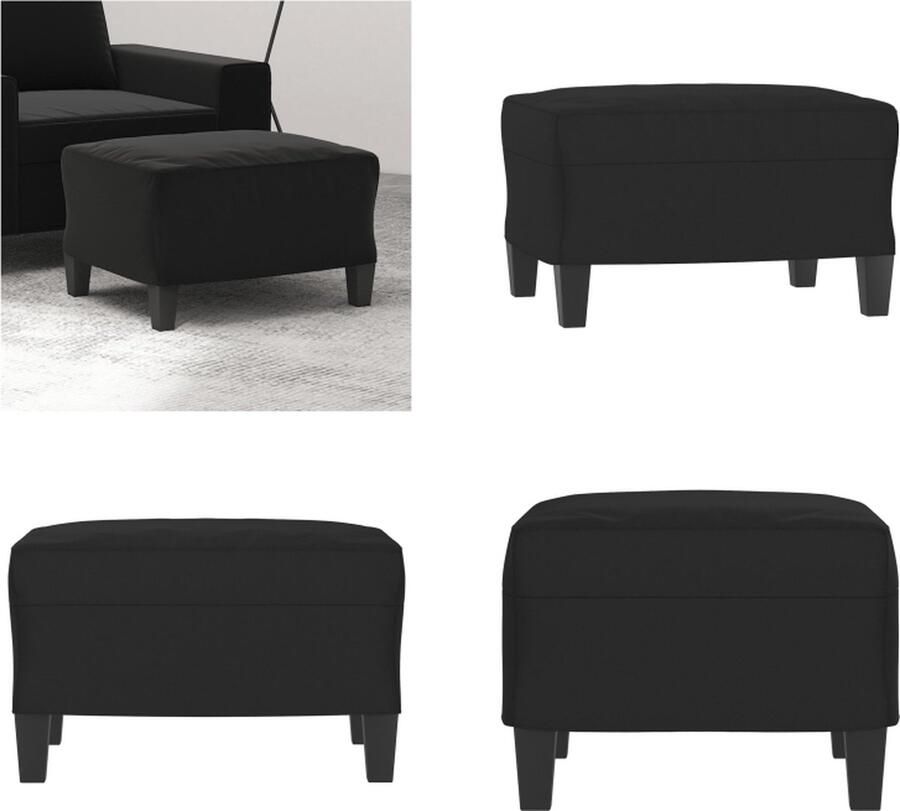 VidaXL Voetenbank 60x50x41 cm microvezelstof zwart Voetenbank Voetenbanken Voetenbankje Voetensteun