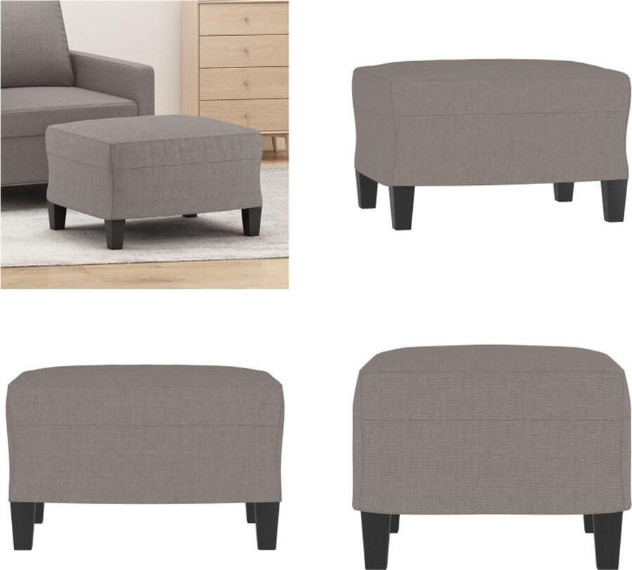 VidaXL Voetenbank 60x50x41 cm stof taupe Voetenbank Voetenbanken Voetenbankje Voetensteun - Foto 2