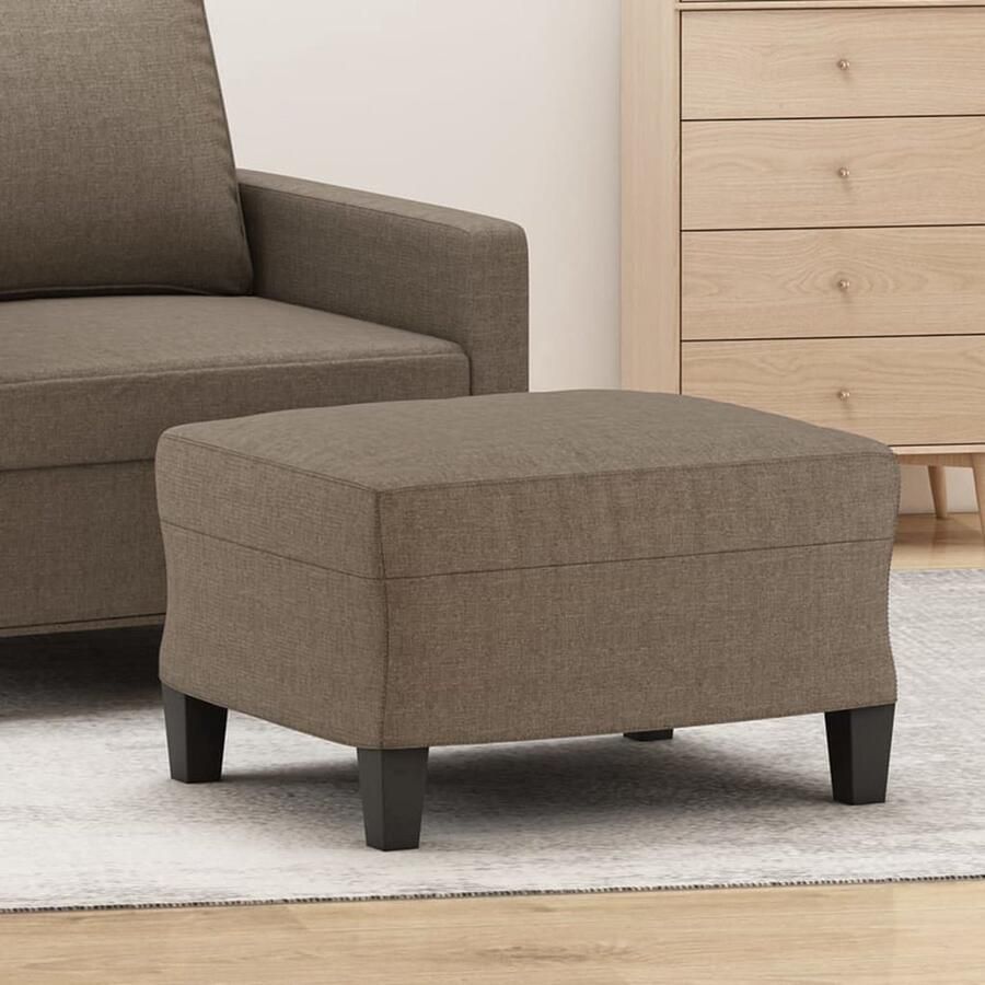 VidaXL Voetenbank 60x50x41 cm stof taupe Voetenbank Voetenbanken Voetenbankje Voetensteun