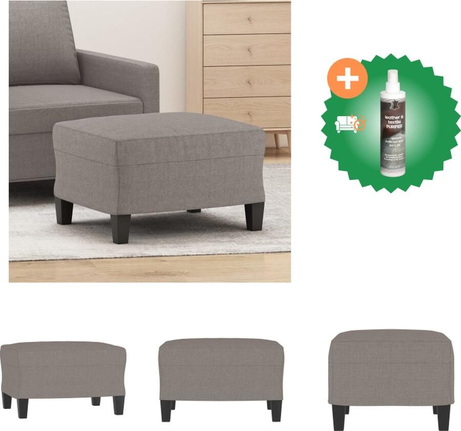 VidaXL Voetenbank 60x50x41 cm stof taupe Voetenbankje Inclusief Reiniger