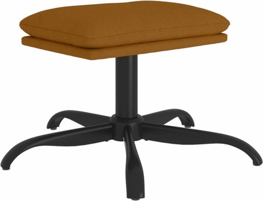 The Living Store Voetenbank Bruin Fluweel 60 x 60 x 36 cm Metalen poten Voetbank Bruin Meubilair Fluweel Stoffen Salontafel Relaxstoel - Foto 4
