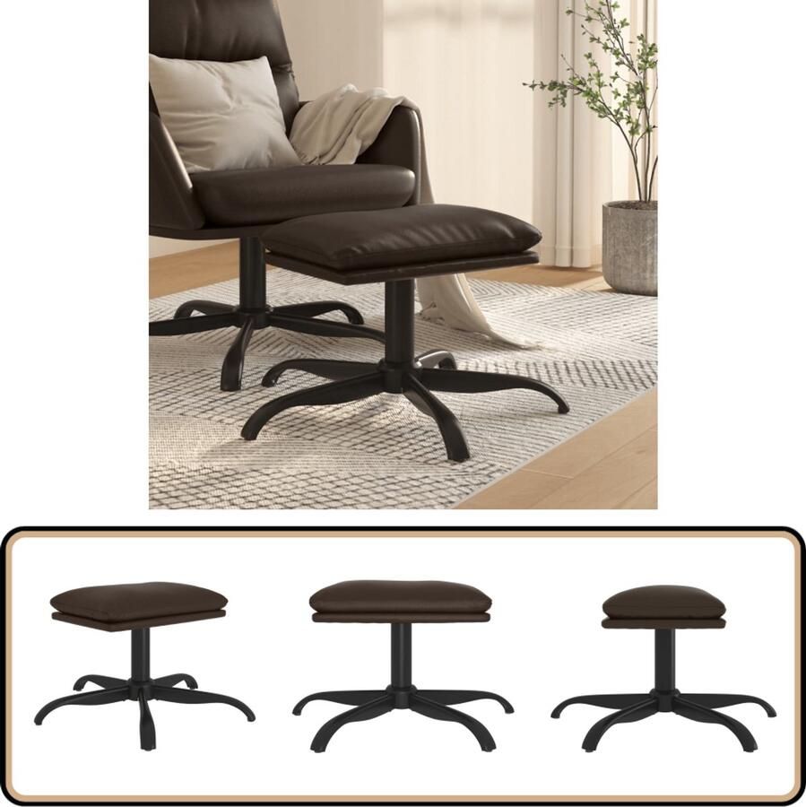 VidaXL Voetenbank 60x60x36 cm Kunstleer Bruin Voetenbank Bruine Voetenbank Kunstlederen Voetenbank Moderne Voetenbank Salontafel Relaxstoel