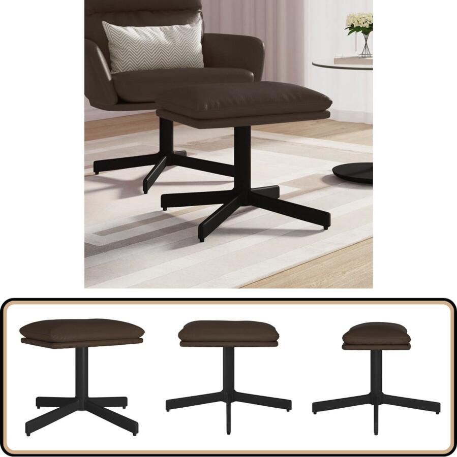 VidaXL Voetenbank 60x60x36 cm Kunstleer Bruin Voetenbank Bruine Voetenbank Kunstlederen Voetenbank Salontafel Bijzettafel