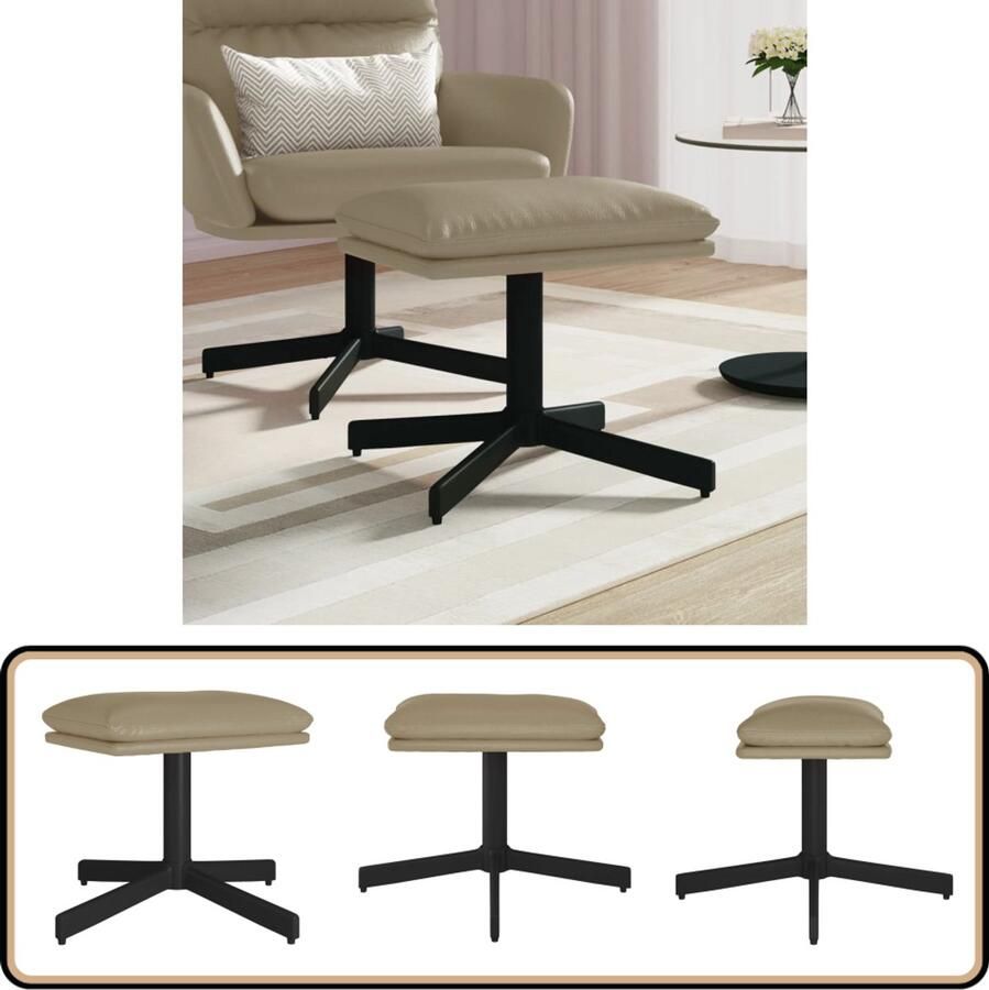 VidaXL Voetenbank 60x60x36 cm Kunstleer Cappuccino Voetenbank Kapstok Salontafel Kunstleder Meubilair Bruine Meubels Industrieel Design Lounge Accessoires