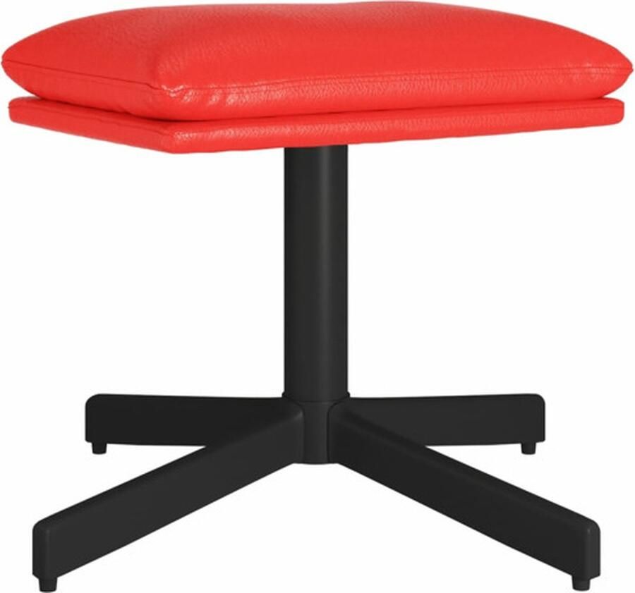 VidaXL Voetenbank 60x60x36 cm Kunstleer Wijnrood Voetenbank Kunstleder Rood Lounge Meubilair Salontafel Relaxstoel - Foto 3