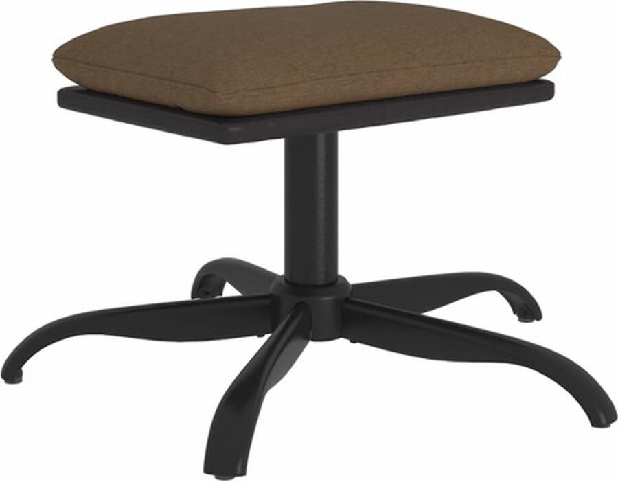 VidaXL Voetenbank 60x60x36 cm stof en kunstleer bruin Voetenbank Voetenbanken Voetenbankje Voetensteun