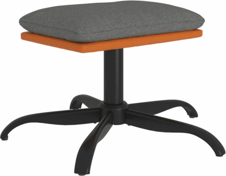 VidaXL Voetenbank 60x60x36 cm stof en kunstleer lichtgrijs Voetenbank Voetenbanken Voetenbankje Voetensteun - Foto 3