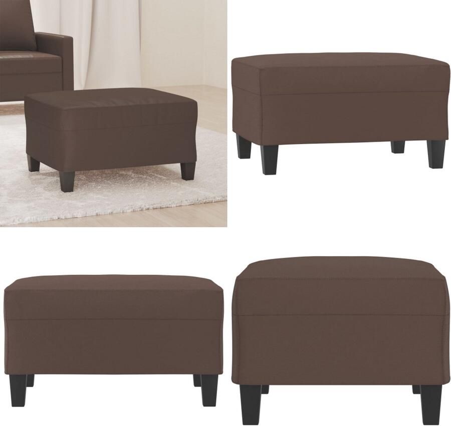 VidaXL Voetenbank 70x55x41 cm kunstleer bruin Voetenbank Voetenbanken Voetenbankje Voetensteun