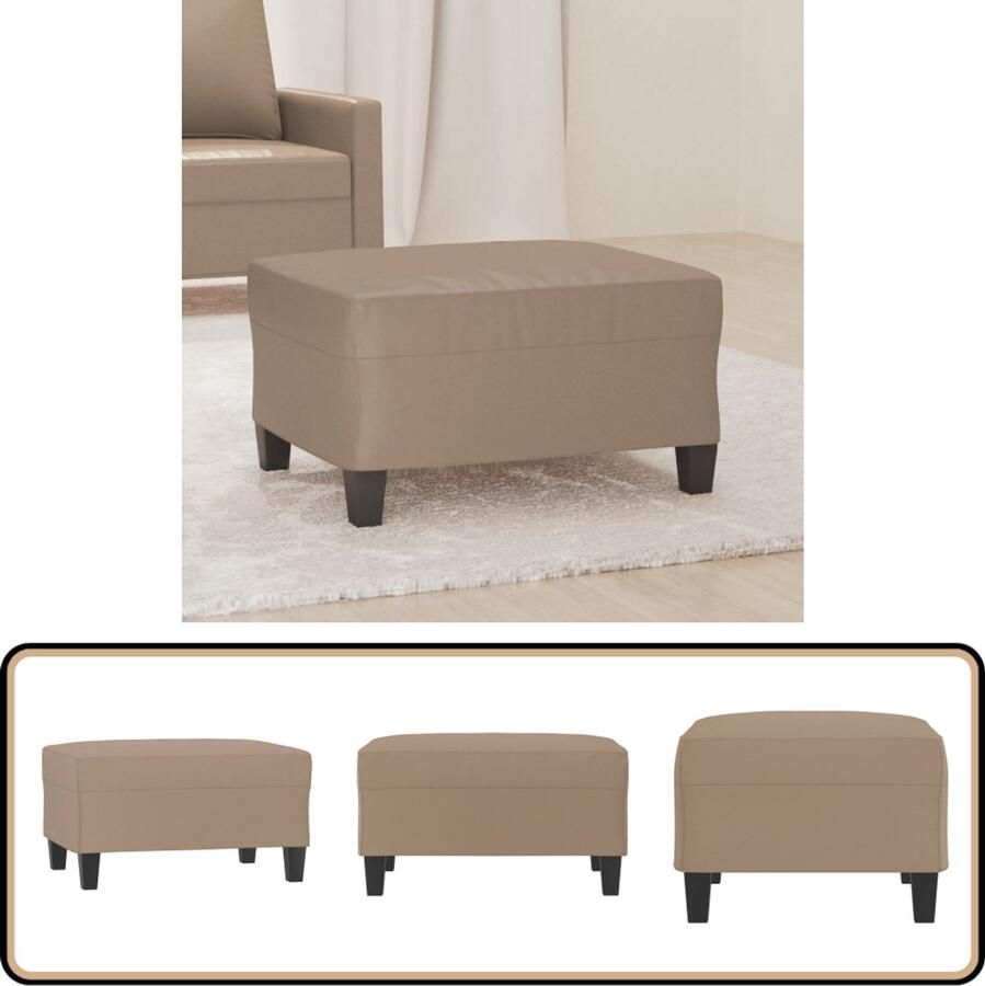 VidaXL Voetenbank 70x55x41 cm Kunstleer Cappuccino Voetenbank Kunstleder Bruine Voetenbank Lounge Stoel Bijzettafel Salon Meubilair Decoratief Item Relaxstoel Koffietafel Living Room Furniture