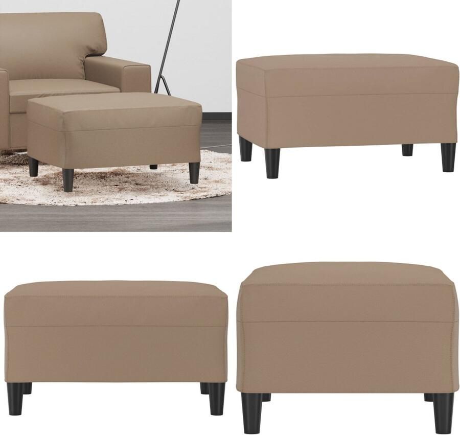 VidaXL Voetenbank 70x55x41 cm kunstleer cappuccino Voetenbank Voetenbanken Voetenbankje Voetensteun