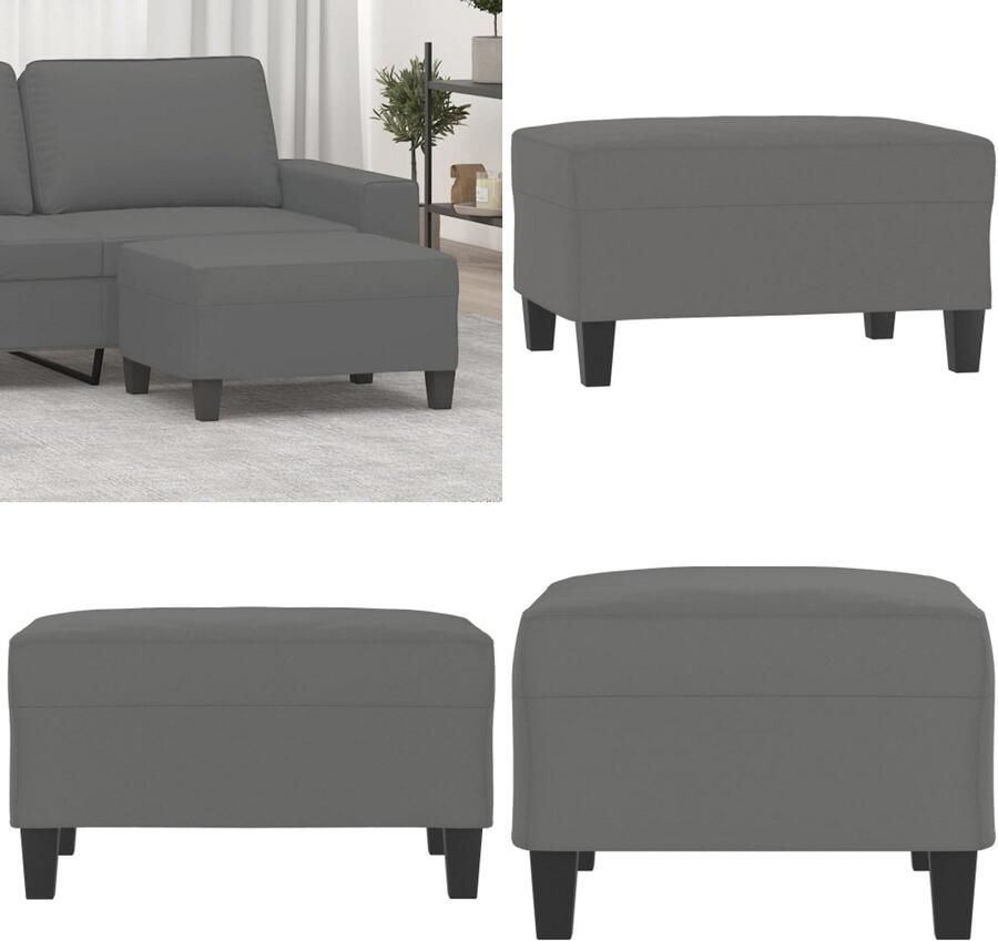 VidaXL Voetenbank 70x55x41 cm microvezelstof donkergrijs Voetenbank Voetenbanken Voetenbankje Voetensteun