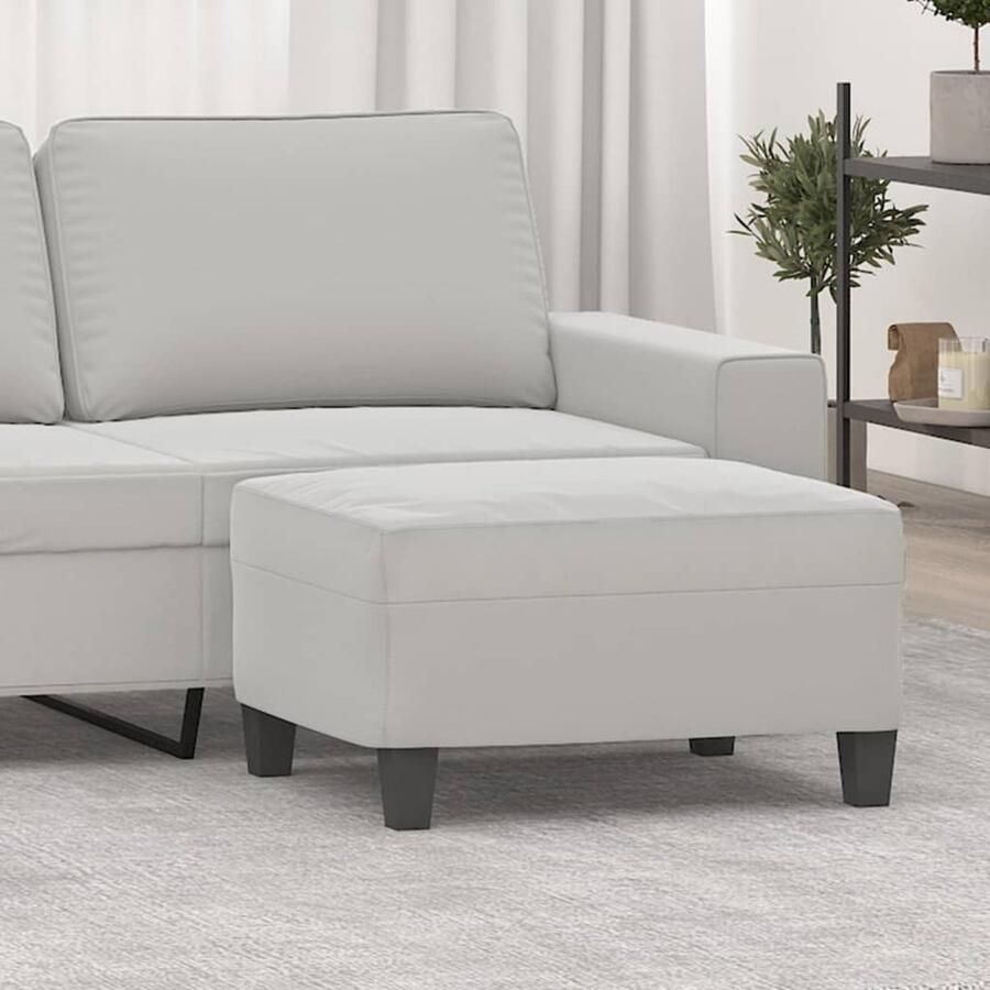 VidaXL Voetenbank Microvezelstof Lichtgrijs 70x55x41 cm Voetenbank Modern Meubilair Microvezel Stoffen Grijze Meubelen Relaxstoel Accessoires