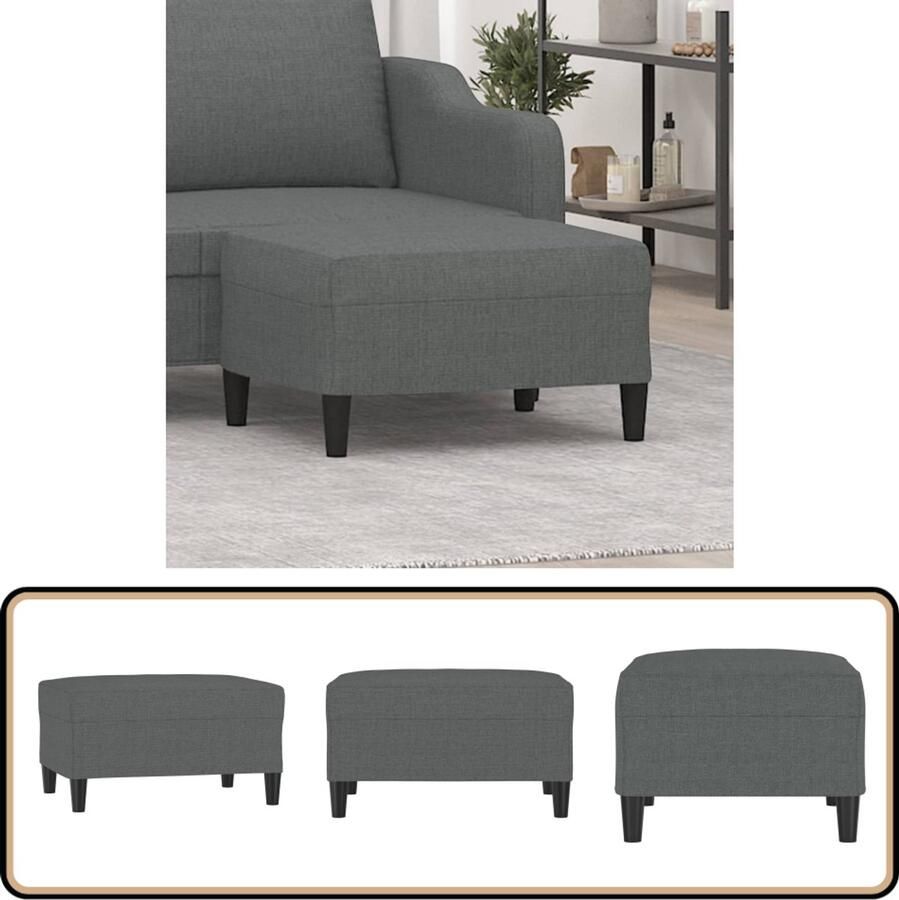 VidaXL Voetenbank 70x55x41 cm Stof Donkergrijs Voetenbank Stoffen Voetenbank Donkere Voetenbank Lounge Meubels Relaxstoel Accessoires