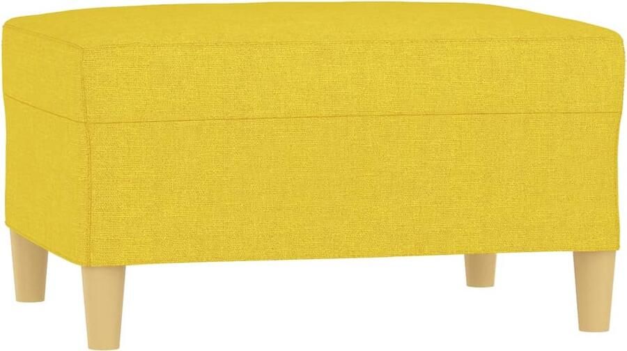 VidaXL Voetenbank 70x55x41 cm Stof Lichtgeel Voetenbank Stoffen Voetenbank Moderne Voetenbank Geel Loungevoetbank Relaxstoel Extra Zithoek - Foto 3