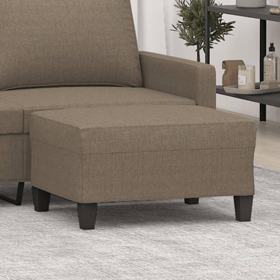 VidaXL Voetenbank 70x55x41 cm stof taupe Voetbank Voetenbank Relaxstoel Lounge Stoel Zitbank