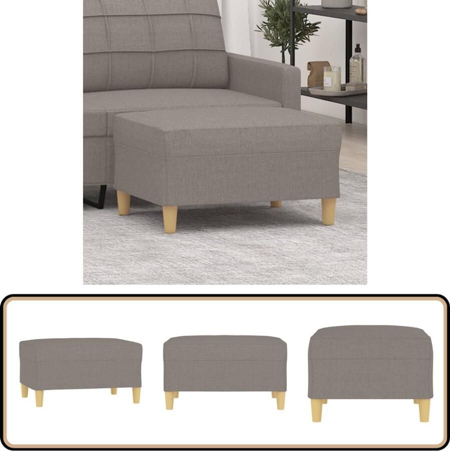 VidaXL Voetenbank 70x55x41 cm Stof Taupe Voetenbank Stoffen Voetenbank Loungevoetbank Relaxstoel Bijzettafel