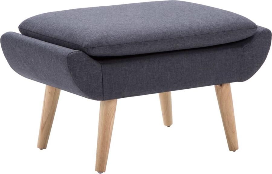 VidaXL Voetenbank Donkergrijs 73x43x42 cm Voetenbank Hocker Lounge Bankje Relaxstoel Grijs Meubilair Stoffen Bankje Donkere Kleuren Huiskamer Accessoires Woonkamer Meubels Gezellig Thuis Trendy Meubelen - Foto 2