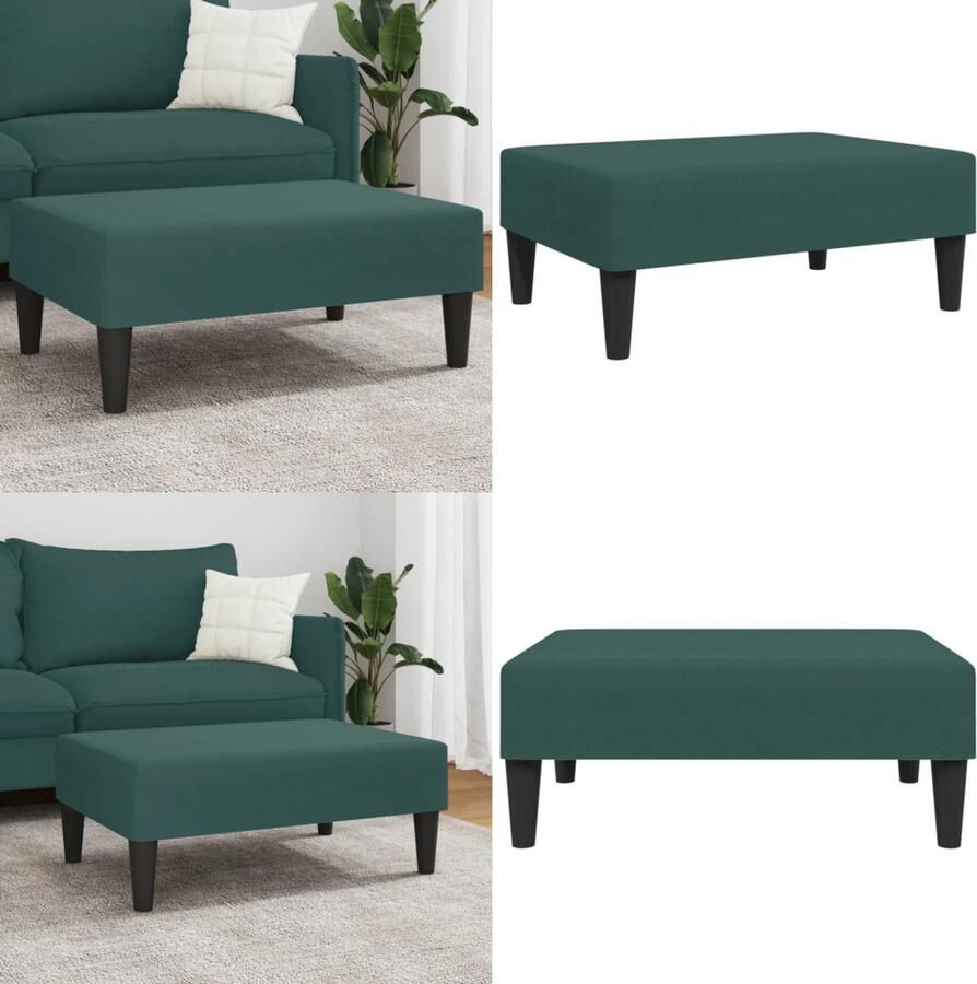 VidaXL Voetenbank 77x55x31 cm fluweel donkergroen Voetenbank Voetenbanken Voetenbankje Voetensteun