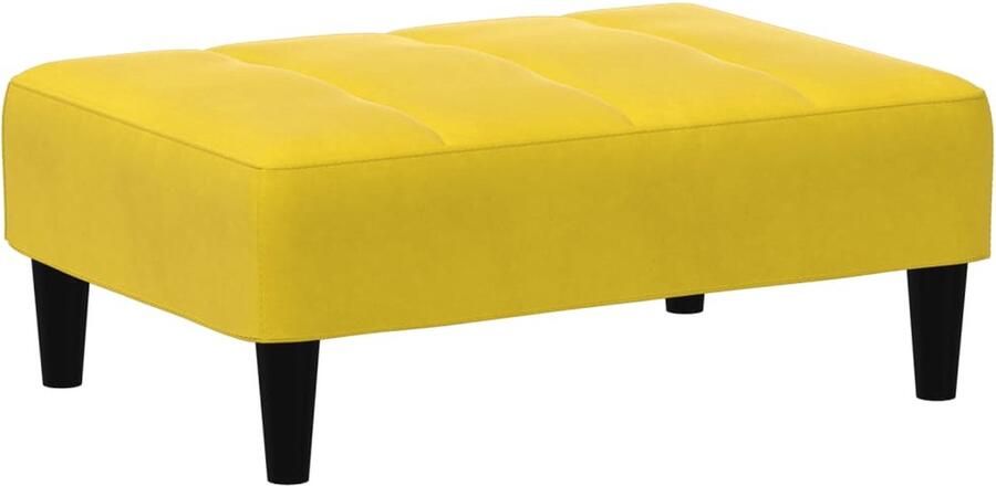 The Living Store Voetenbank 77x55x31 cm fluweel geel Voetbank Fluweel Stoffen Meubels Gele Meubels Moderne Woonkamer Extra Zithoek - Foto 3