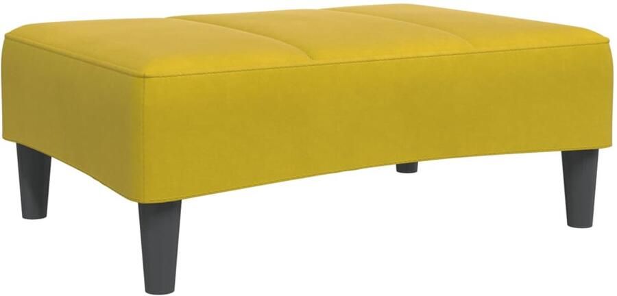 The Living Store Voetenbank 77x55x31 cm fluweel geel Voetbank Fluweel Stoffen Meubels Gele Meubels Moderne Woonkamer Extra Zithoek - Foto 2