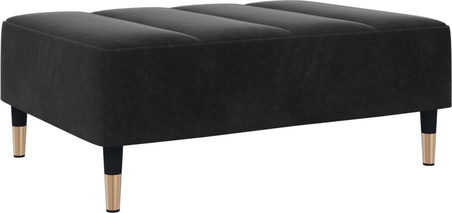 VidaXL -Voetenbank-77x55x31-cm-fluweel-zwart - Foto 2