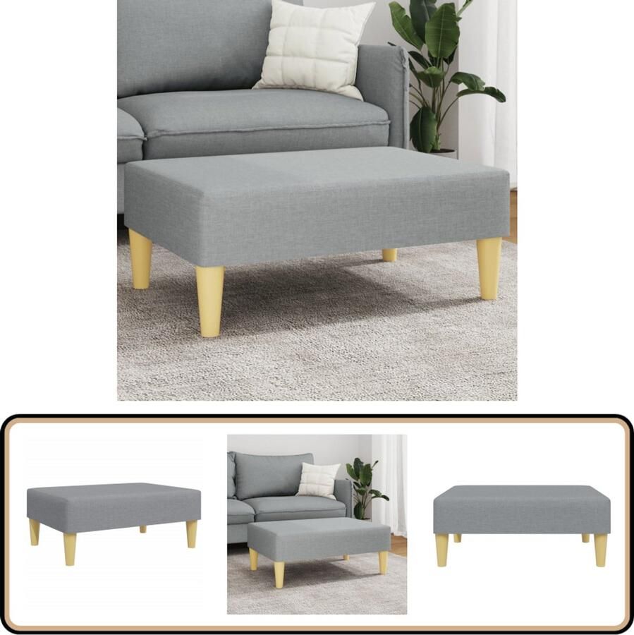 VidaXL Voetenbank 77x55x31 cm Lichtgrijs Stof Voetenbank Voetensteun Relaxstoel Lounge Meubilair Multifunctioneel Meubilair Grijs Meubilair Huiskamer Decoratie Living Room Furniture