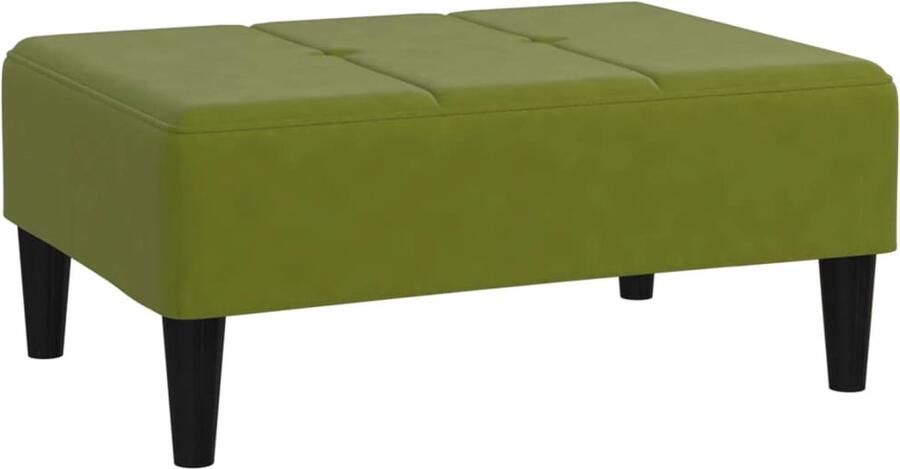 VidaXL Voetenbank 78x56x32 cm fluweel lichtgroen Voetenbank Voetenbanken Voetensteun Voetensteunen - Foto 2