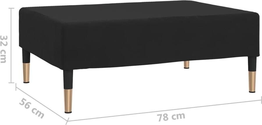 VidaXL Voetenbank 78x56x32 cm Fluweel Zwart Voetbank Zwarte Voetenbank Fluweel Bankje Lounge Stoel Bijzettafel