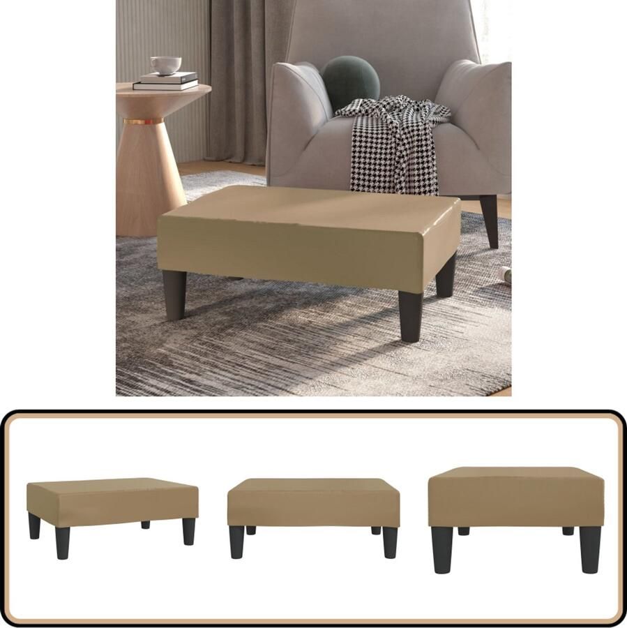 VidaXL Voetenbank 78x56x32 cm Kunstleer Cappuccino Voetbank Voetenbank Relaxstoel Zachte Bank Bruine Bank