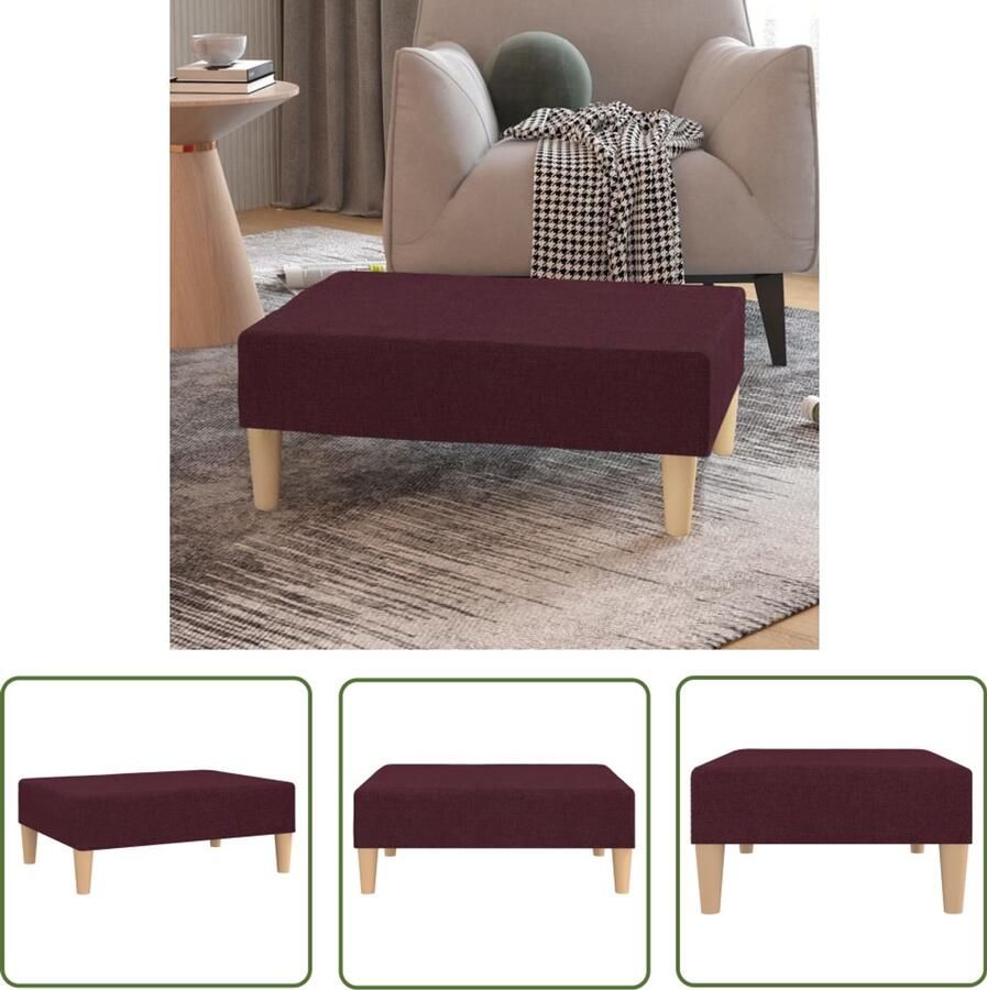VidaXL Voetenbank 78x56x32 cm Stof Paars Voetbank Stoffen Bankje Lounge Meubilair Relaxstoel Moderne Fauteuil Kleine Bank Pauzehoek Leesstoeltje Huiskamer Decoratie Paarse Bank