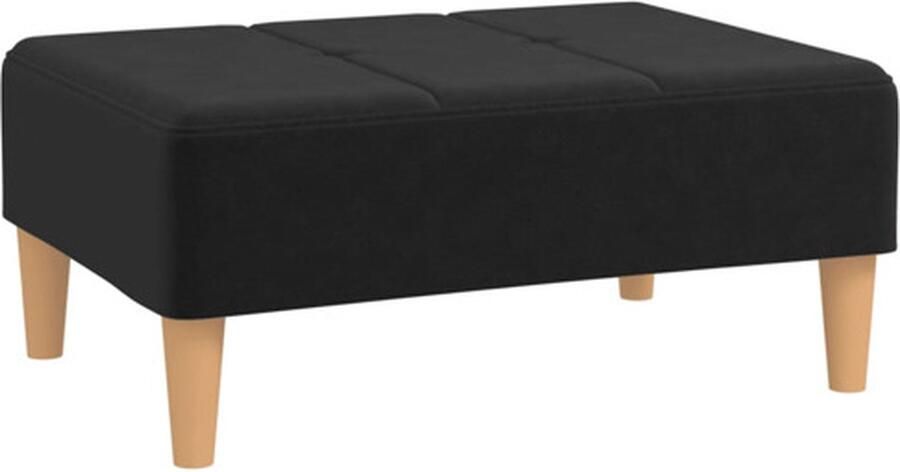 VidaXL Voetenbank 78x56x32 cm Zwart Polyester Voetbank Voetenbank Relaxstoel Zithoek Stoffen Bank Zwarte Meubels Lounge Accessoires - Foto 3