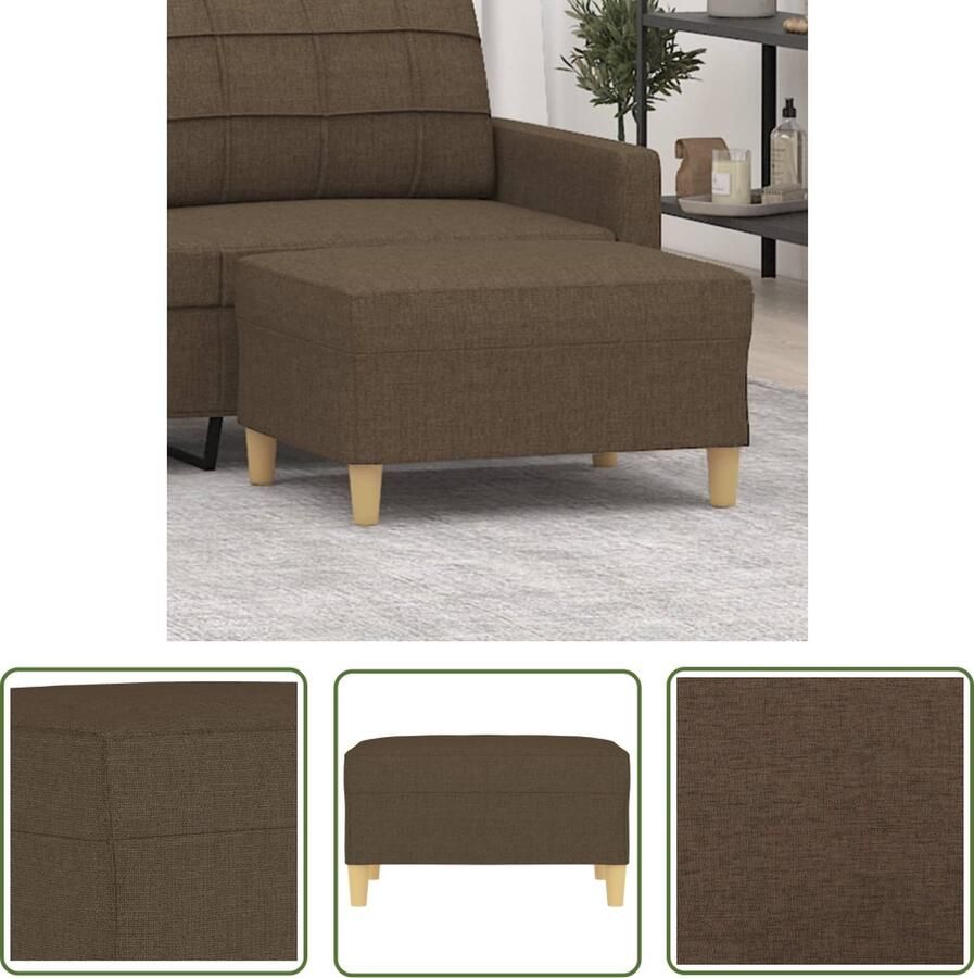 VidaXL Voetenbank Bruin Voetenbank 70x55x41 cm stof bruin Bruine Voetenbank Relaxstoel Lounge Accessoires