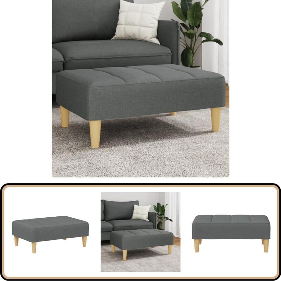 VidaXL Voetenbank Donkergrijs 77x55x31 cm Voetenbank Voetenbanken Voetenbankje Voetensteun