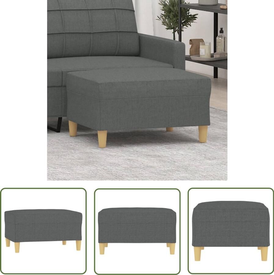 VidaXL Voetenbank Donkergrijs Comfortabel Design Voetenbank Stoffen Voetenbank Donkere Grijze Voetenbank Grijs Lounge Meubilair Extra Zitplaats Relaxstoel
