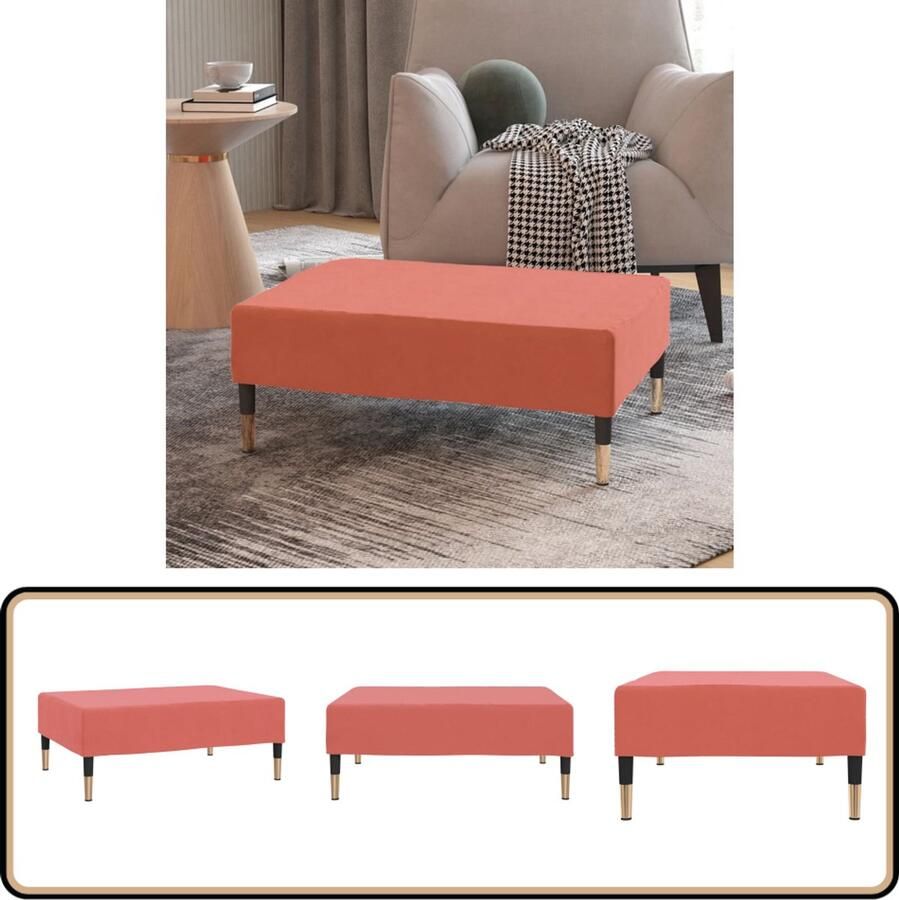VidaXL Voetenbank Fluweel 78x56x32 cm Roze Voetbank Fluweel Bank Roze Meubels Lounge Stoffen Bank Relaxstoel