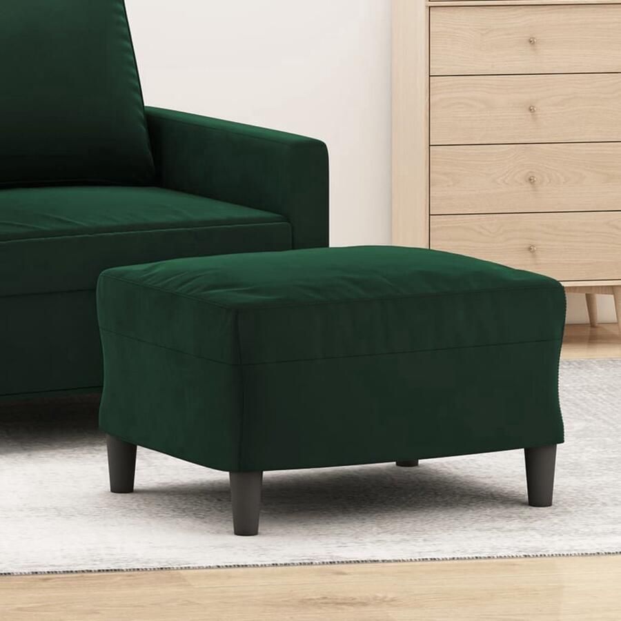 VidaXL Voetenbank Fluweel Donkergroen 60x50x41 cm Voetbank Voetenbank Relaxstoel Lounge Stoel Donkere Kleuren