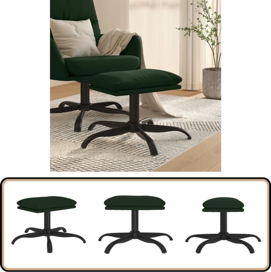 VidaXL Voetenbank Fluweel Donkergroen 60x60x36 cm Fluweel Stoffen Bank Donkere Groene Bank Voetenbank Kopen Salontafel Accessoires Lounge Furniture Relaxstoel - Foto 2