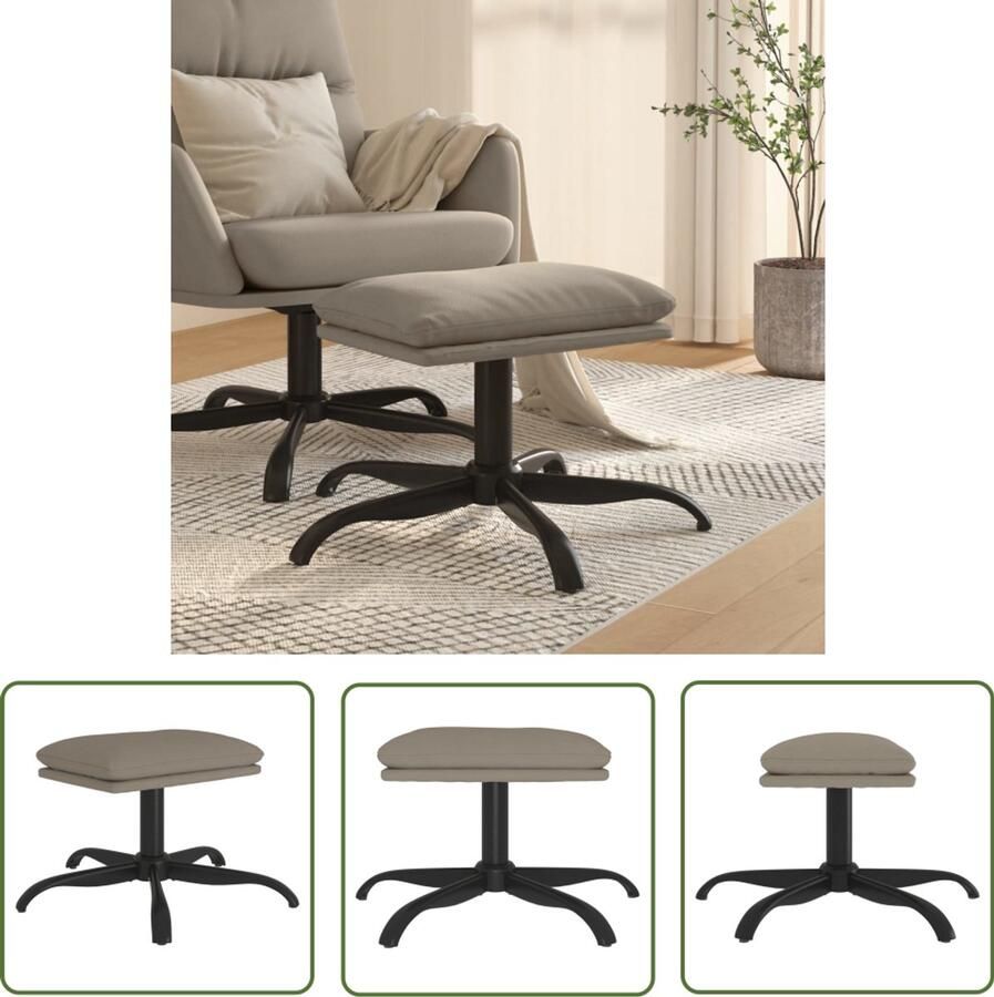 VidaXL Voetenbank Fluweel Lichtgrijs 60x60x36 cm Voetbank Voetenbank Relaxstoel Lounge Stoel Fluweel Meubilair Grijze Meubels Salonmeubil - Foto 2