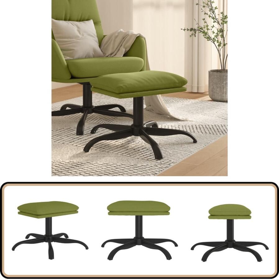 VidaXL Voetenbank Fluweel Lichtgroen 60x60x36 cm Voetbank Fluweel Voetbank Groene Voetbank Moderne Voetbank Relaxstoel
