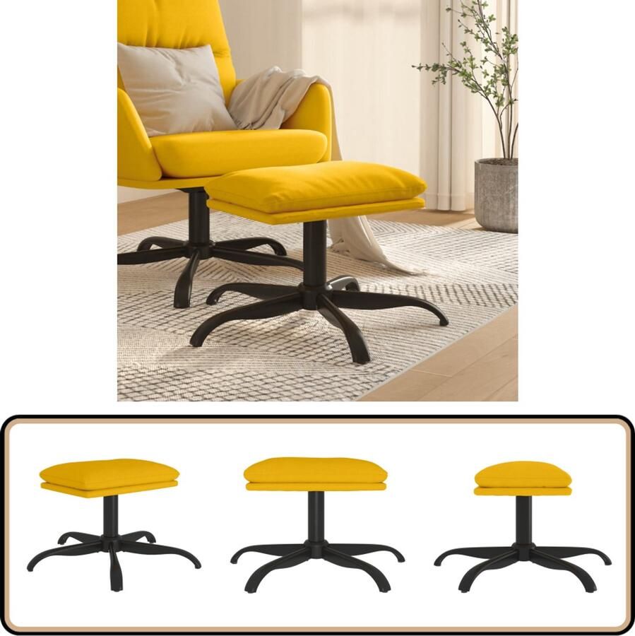 VidaXL Voetenbank Fluweel Mosterdgeel 60x60x36 cm Fluweel Voetbank Mosterdgele Bank Lounge Stoel Bijzettafel Salon Meubilair Comfortstoel Relaxfauteuil Huiskamer Decoratie Trendy Meubilering Luxe Accessoires