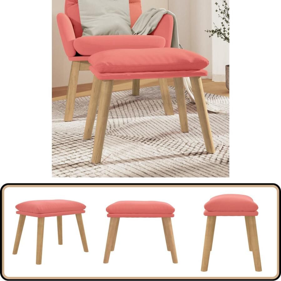 VidaXL Voetenbank Fluweel Roze 45x29 5x35 cm Voetbank Fluweel Stoffen Meubilair Roze Meubilair Lounge Accessoires Relaxstoel - Foto 2