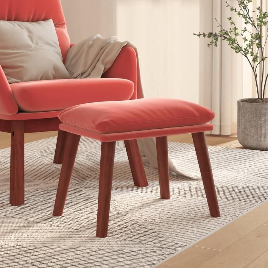 VidaXL Voetenbank Fluweel Roze 45x29 5x35 cm Voetbank Fluweel Voetbank Roze Voetbank Design Voetbank Lounge Stoel Relaxstoel - Foto 2