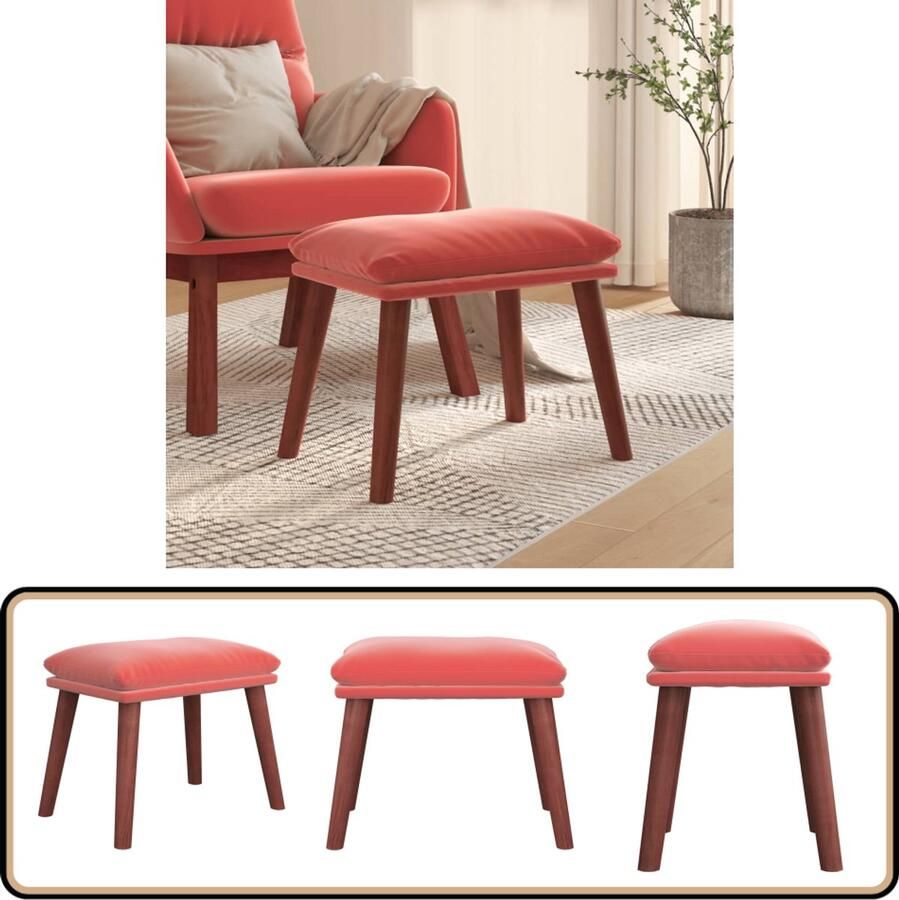 VidaXL Voetenbank Fluweel Roze 45x29 5x35 cm Voetbank Fluweel Voetbank Roze Voetbank Design Voetbank Lounge Stoel Relaxstoel