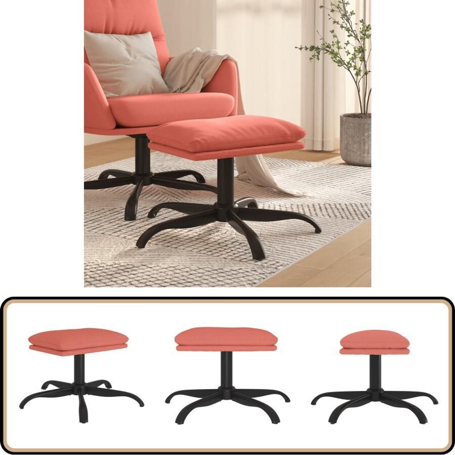 VidaXL Voetenbank Fluweel Roze 60x60x36 cm Voetbank Fluweel Stoffen Meubilair Roze Meubilair Salontafel Bijzettafel Relaxstoel