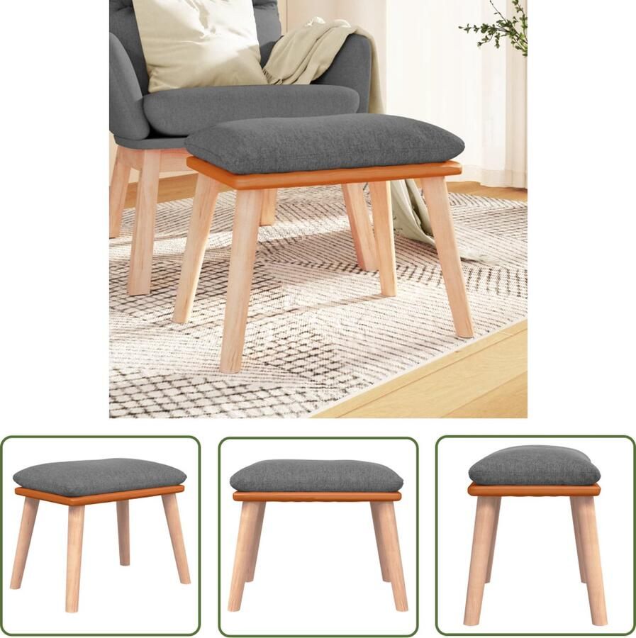 VidaXL Voetenbank Grijs Voetenbank 45x29 5x35 cm stof en kunstleer lichtgrijs Stoffen Voetenbank Moderne Voetenbank Relaxstoel