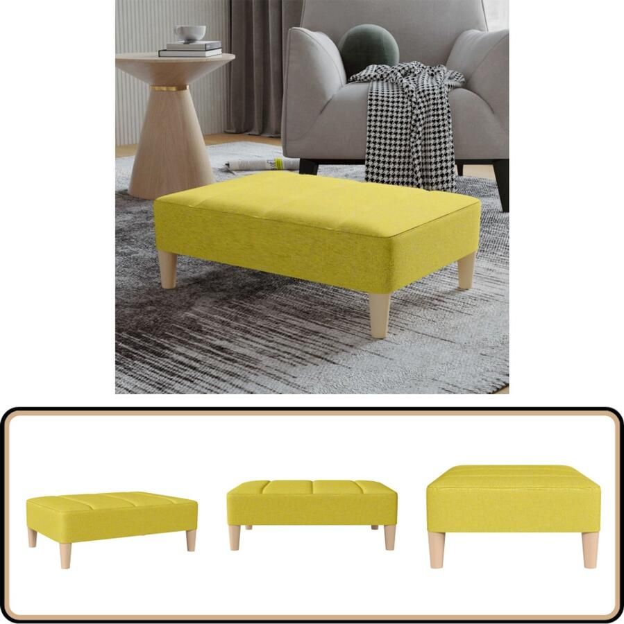 VidaXL Voetenbank Groen 78x56x32 cm Polyester Voetbank Stoffen Bankje Moderne Bank Relaxstoel Lounge Meubilair