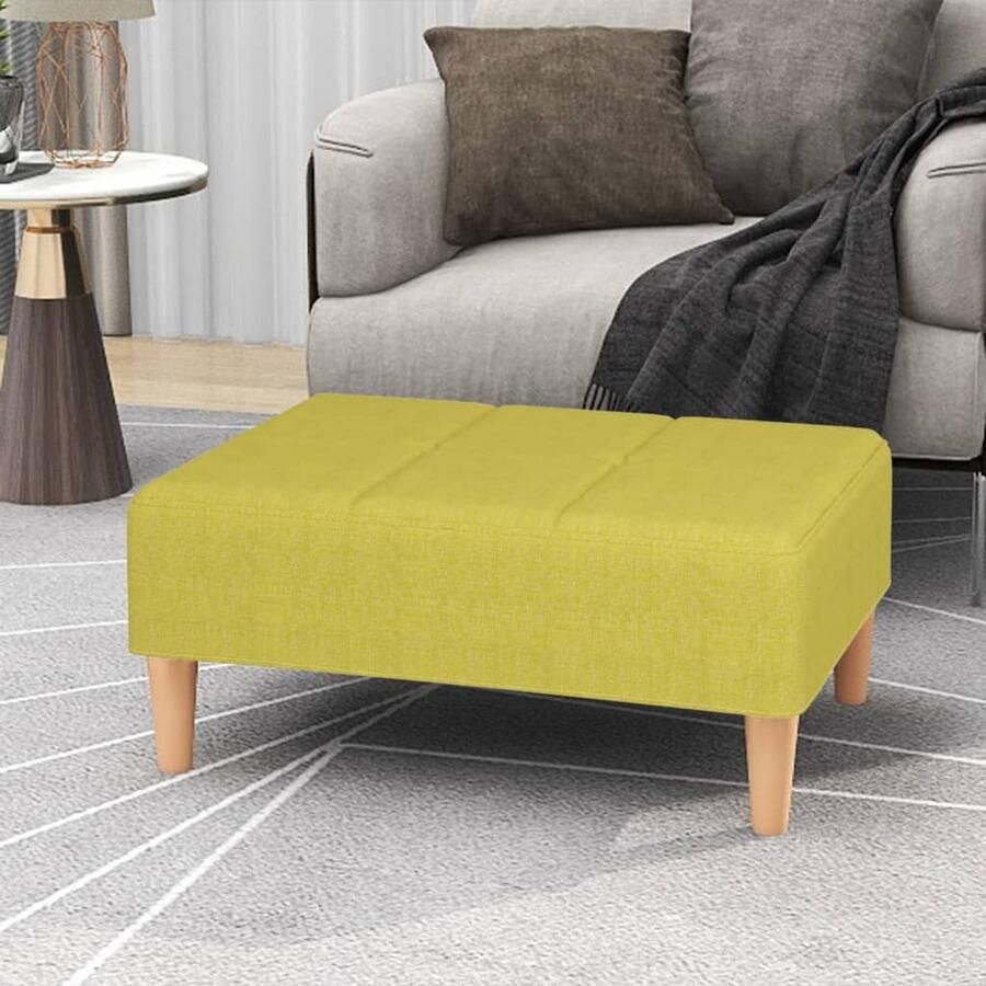 VidaXL Voetenbank Groen 78x56x32 cm Stof Voetbank Groene Bank Stoffen Bank Moderne Bank Relaxstoel Lounge Meubilair Zitmeubels Huiskamervoorwerp Living Accessoires - Foto 2