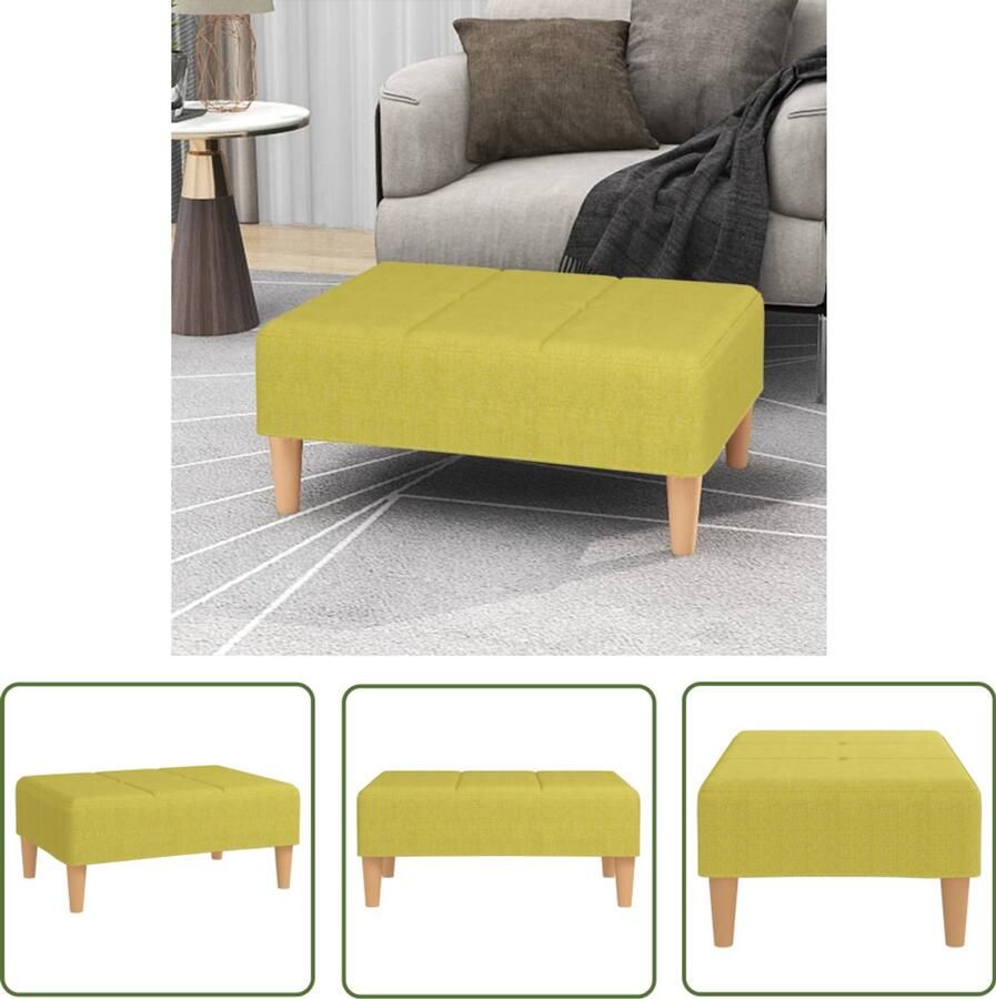 VidaXL Voetenbank Groen 78x56x32 cm Stof Voetbank Groene Bank Stoffen Bank Moderne Bank Relaxstoel Lounge Meubilair Zitmeubels Huiskamervoorwerp Living Accessoires